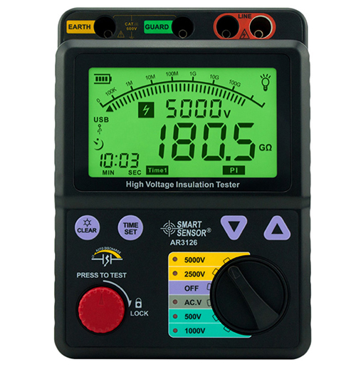?，?AR3126數(shù)字高壓兆歐表 數(shù)顯絕緣電阻表 5000V電阻測試儀
