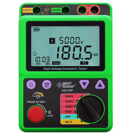 希瑪 AS3125F數(shù)字兆歐表 高壓絕緣電阻表 5000V電子搖表測(cè)試儀
